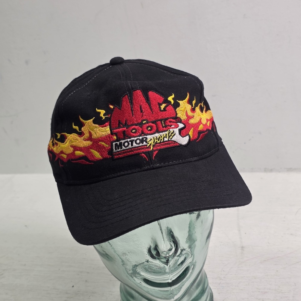 Mac Tools Motorsports Hat Cap Racing Mechanic Flames Fire Snapback Vintage 90s